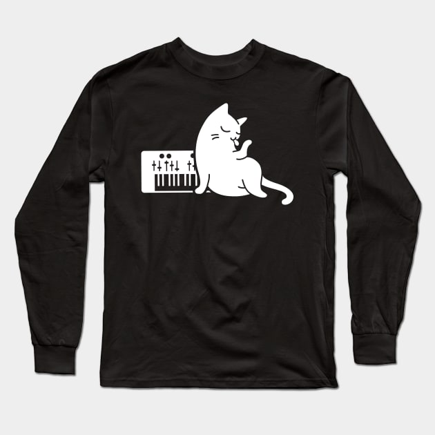 Synthesizer Cat Long Sleeve T-Shirt by MeatMan